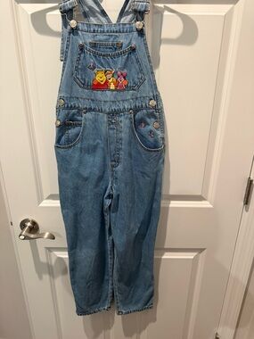 Winnie the Pooh Vintage Embroidered Denim Overalls - Light Blue size 7/8 Girls